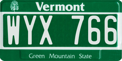 VT license plate WYX766