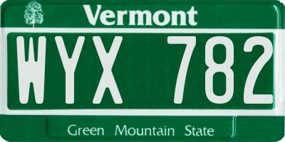 VT license plate WYX782