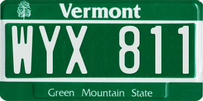VT license plate WYX811