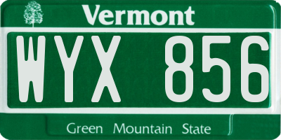 VT license plate WYX856