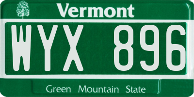 VT license plate WYX896