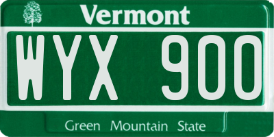 VT license plate WYX900
