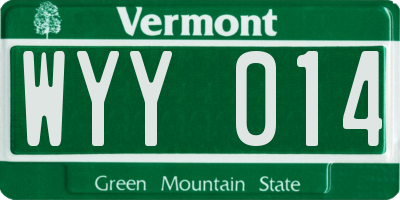 VT license plate WYY014