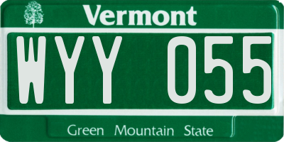 VT license plate WYY055