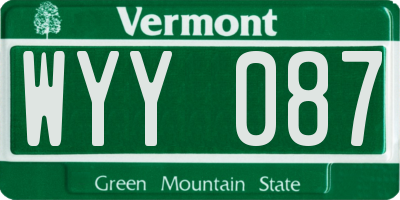 VT license plate WYY087