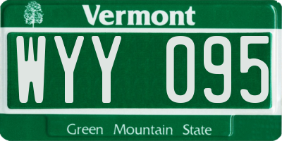 VT license plate WYY095