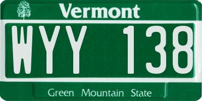 VT license plate WYY138