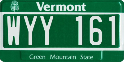 VT license plate WYY161