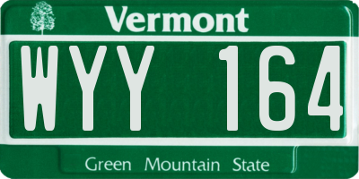 VT license plate WYY164