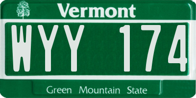 VT license plate WYY174