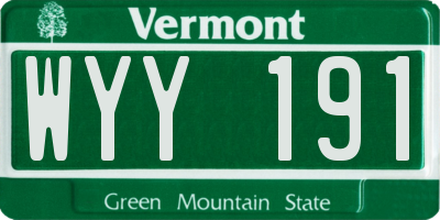 VT license plate WYY191