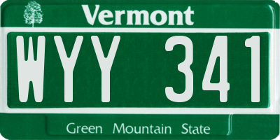 VT license plate WYY341