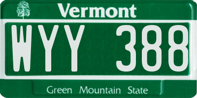 VT license plate WYY388