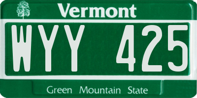VT license plate WYY425