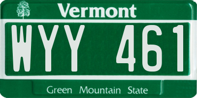 VT license plate WYY461