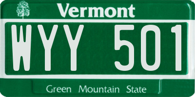 VT license plate WYY501
