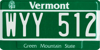 VT license plate WYY512