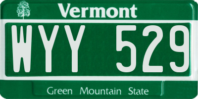 VT license plate WYY529