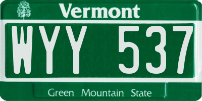 VT license plate WYY537