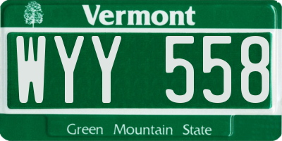 VT license plate WYY558