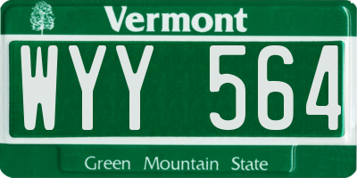 VT license plate WYY564