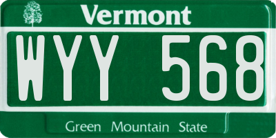 VT license plate WYY568