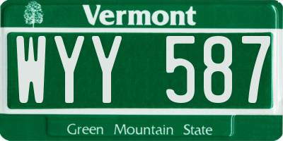 VT license plate WYY587