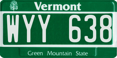 VT license plate WYY638