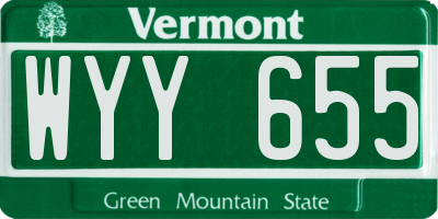 VT license plate WYY655