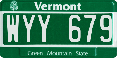 VT license plate WYY679