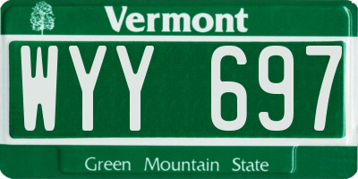 VT license plate WYY697