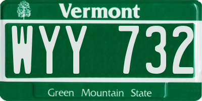 VT license plate WYY732