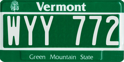 VT license plate WYY772