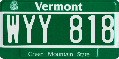 VT license plate WYY818