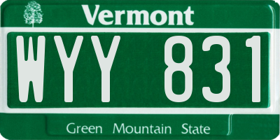 VT license plate WYY831