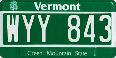 VT license plate WYY843