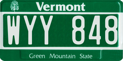 VT license plate WYY848
