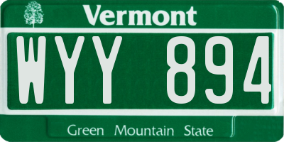 VT license plate WYY894