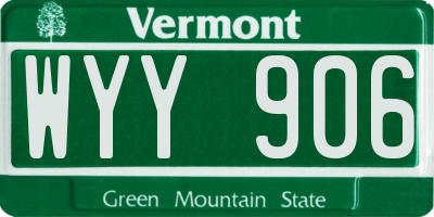 VT license plate WYY906