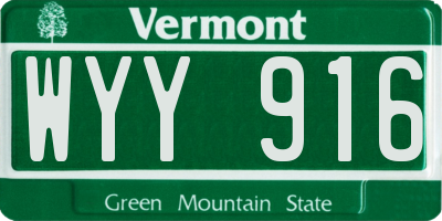 VT license plate WYY916