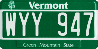 VT license plate WYY947