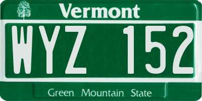 VT license plate WYZ152