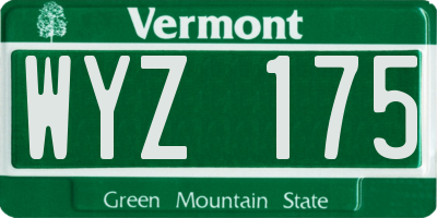 VT license plate WYZ175