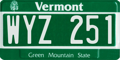 VT license plate WYZ251