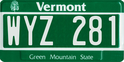 VT license plate WYZ281