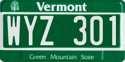 VT license plate WYZ301