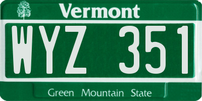 VT license plate WYZ351