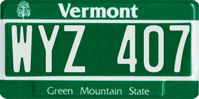 VT license plate WYZ407