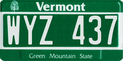 VT license plate WYZ437
