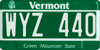 VT license plate WYZ440